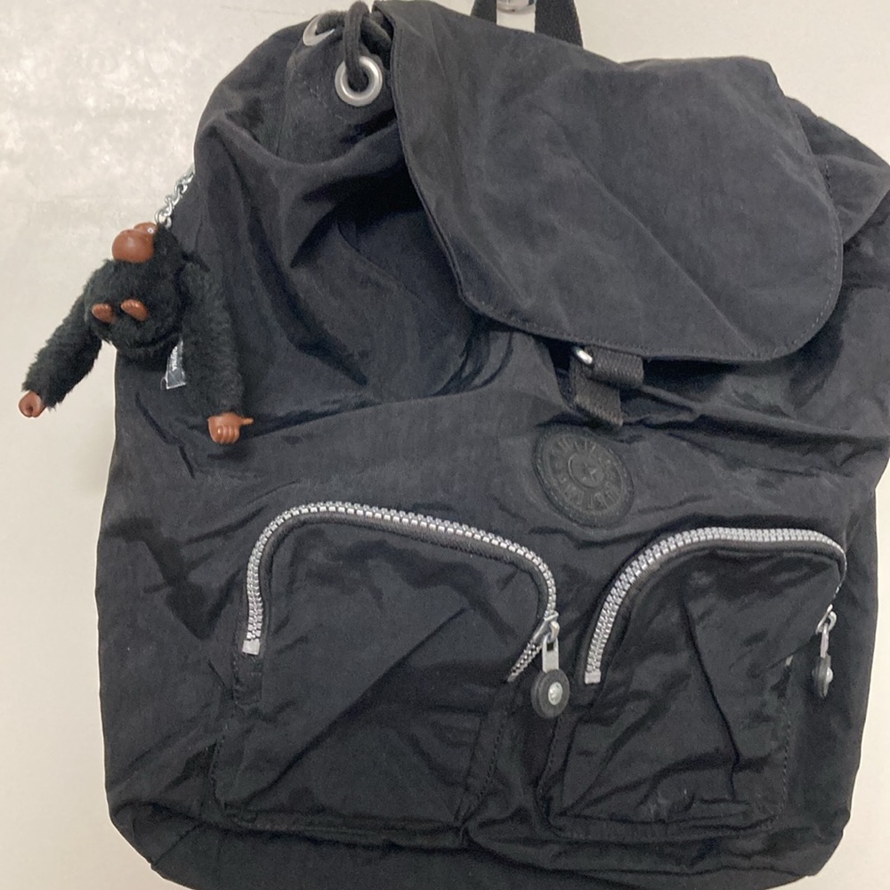 Black Kipling Backpack Silver Hardware Monkey Key… - image 2